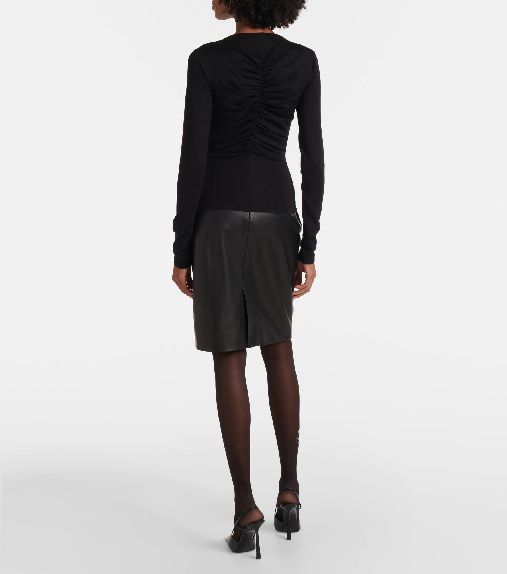 Ruched cashmere, wool and silk top - 3