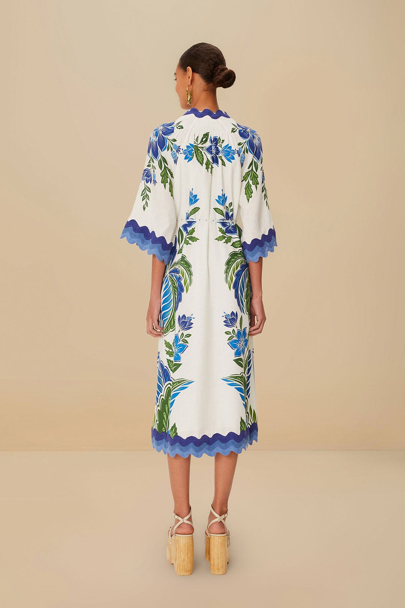 FARM RIO Off-White Tropicance Tunic Lenzing™ Ecovero™ Euroflax™ Midi ...