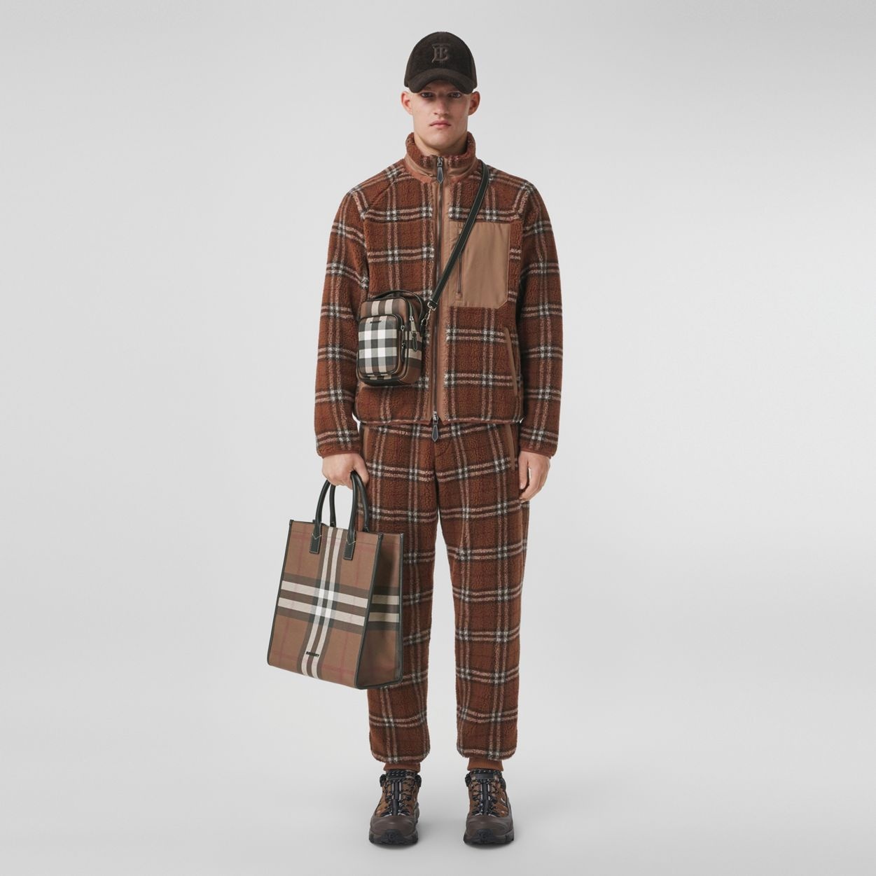 Vintage Check Fleece Jogging Pants - 2