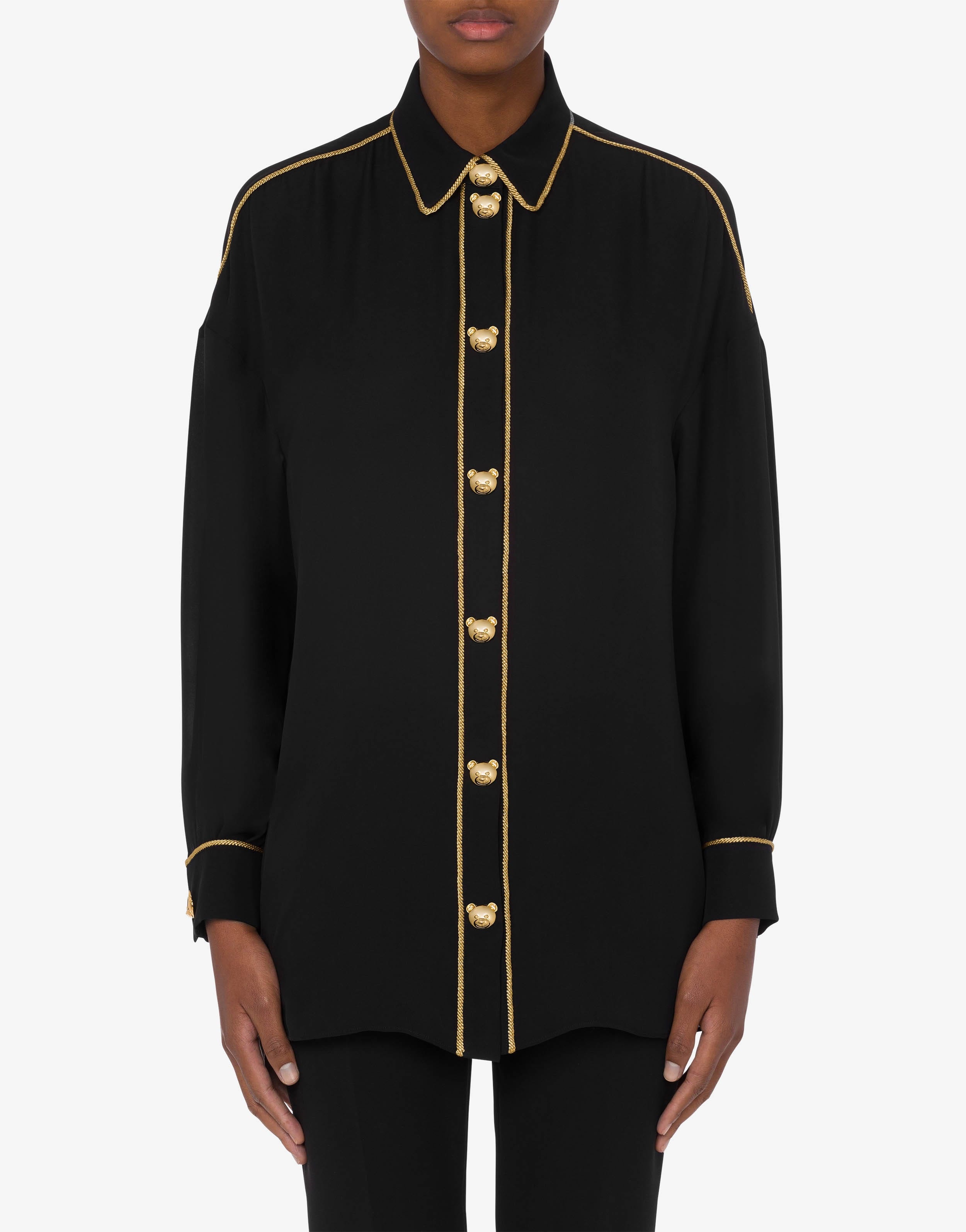 TEDDY BUTTONS SILK CHARMEUSE SHIRT - 2