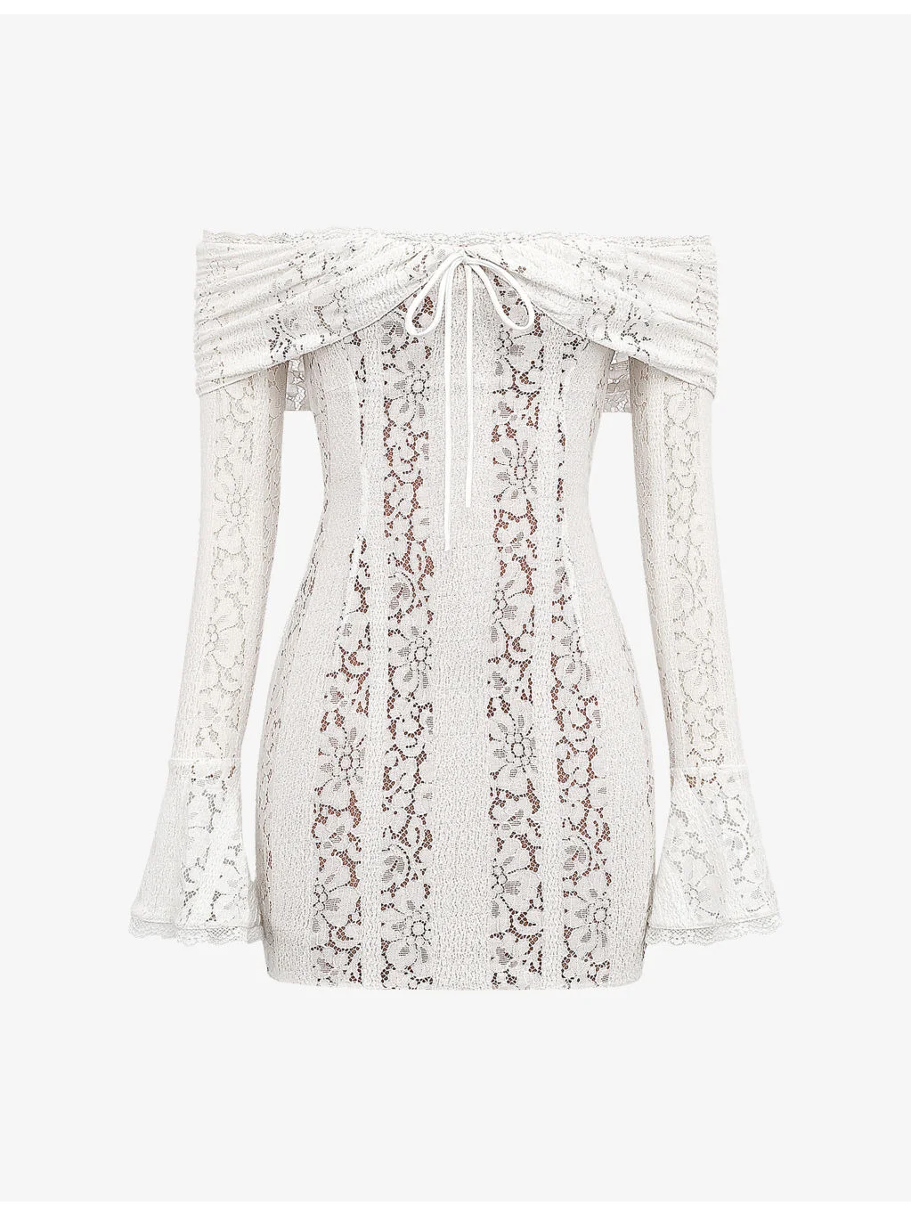 Sadie Off-Shoulder Lace Mini Dress - 1