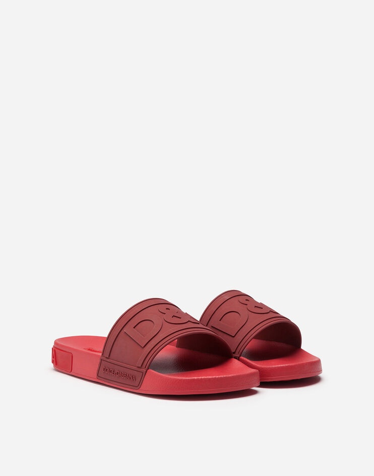 Rubber beachwear sliders with D&G logo - 2