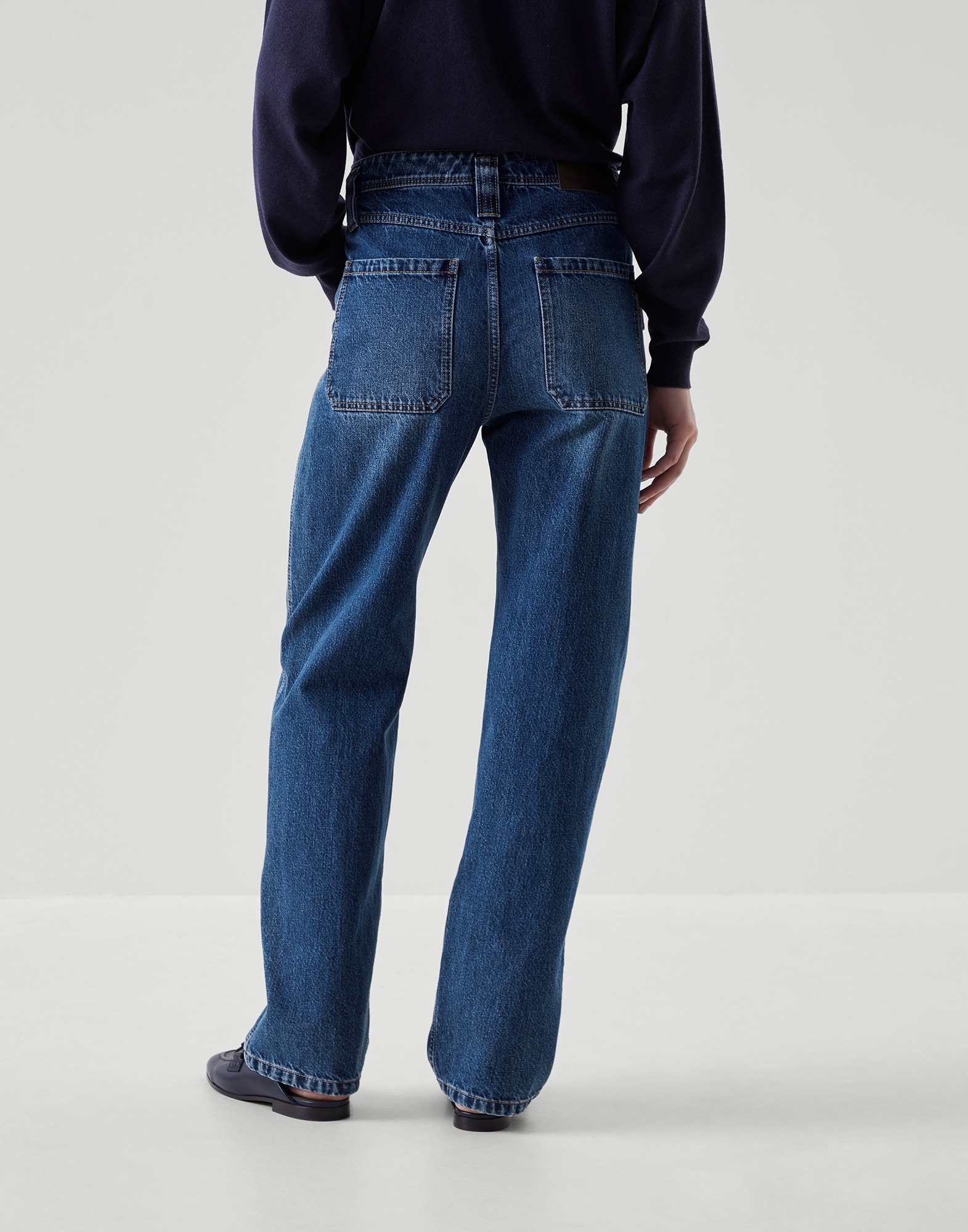 Authentic denim carpenter trousers with shiny tab - 2