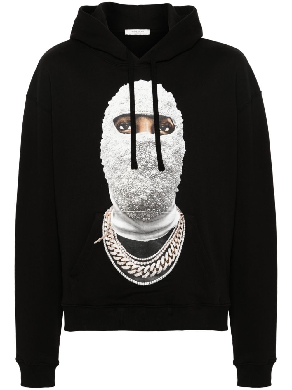 face-print cotton hoodie - 1