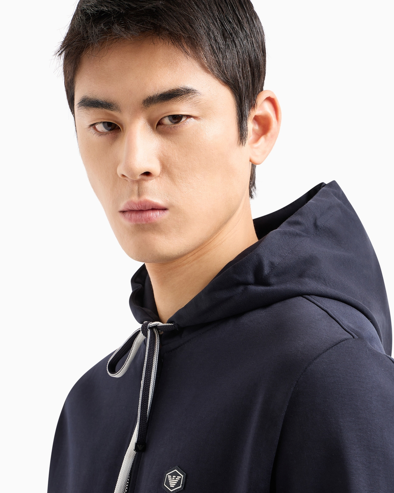 Hooded, zipped, Ponte-di-Roma sweatshirt - 5