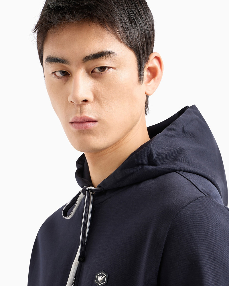 Hooded, zipped, Ponte-di-Roma sweatshirt 5