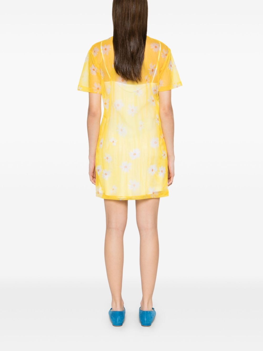 daisy-print mini dress - 4