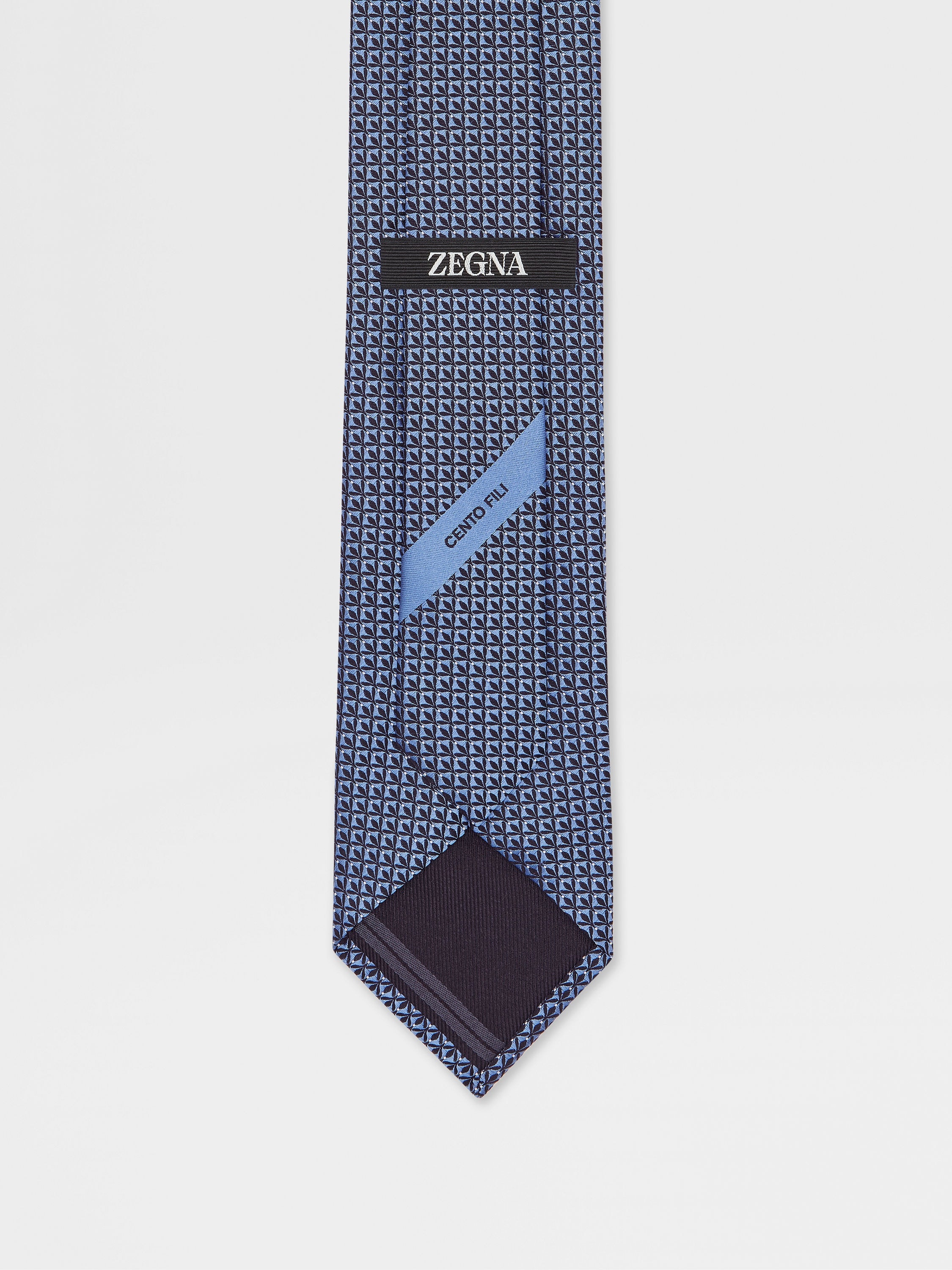 LIGHT BLUE CENTO FILI SILK TIE - 3