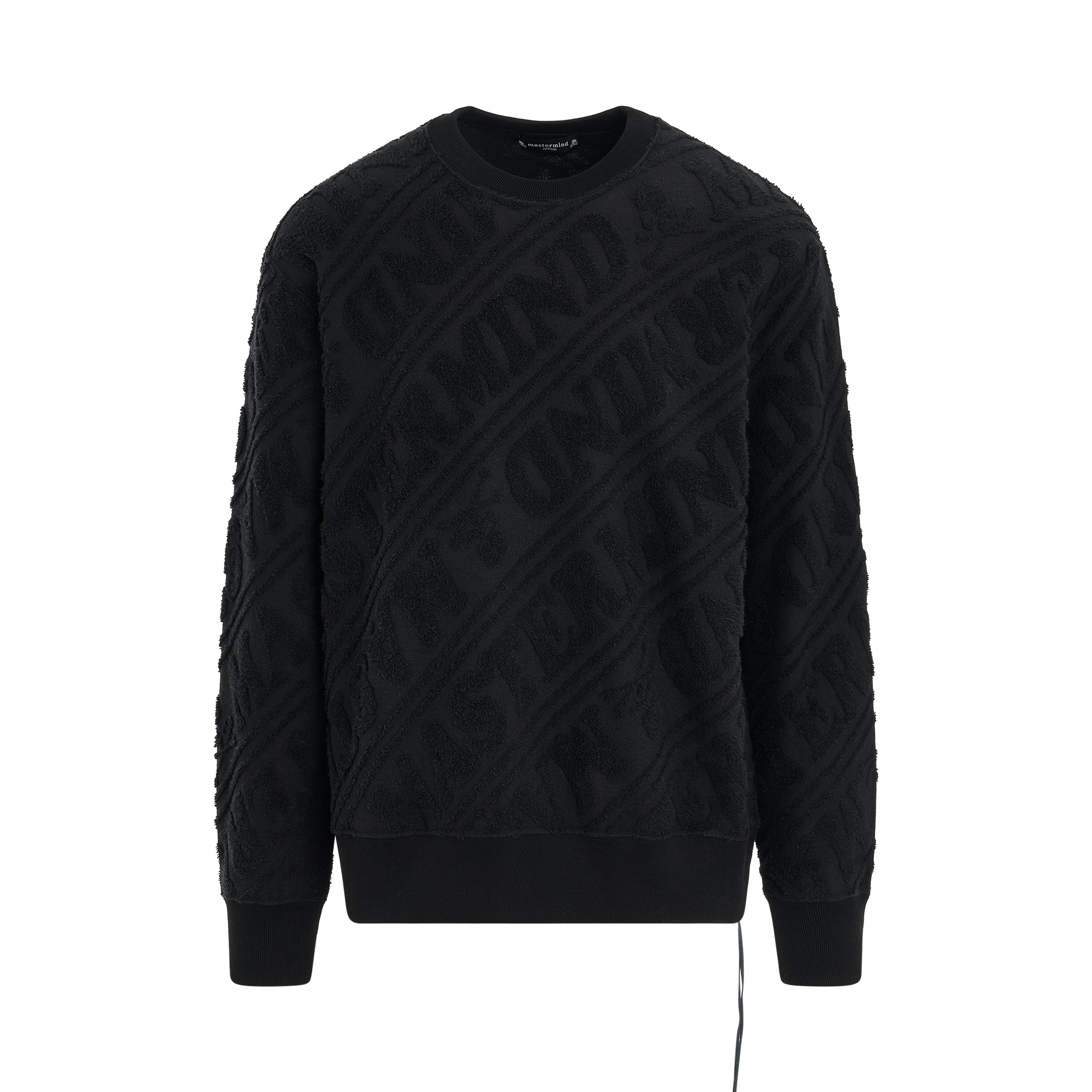 Pile Jacquard Sweatshirt in Black - 1