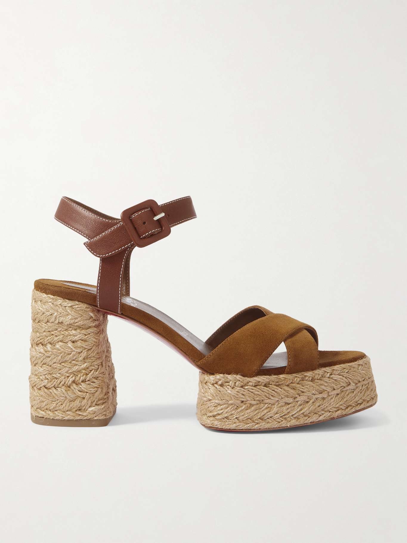 Calakala 70 leather and suede espadrille platform sandals - 1
