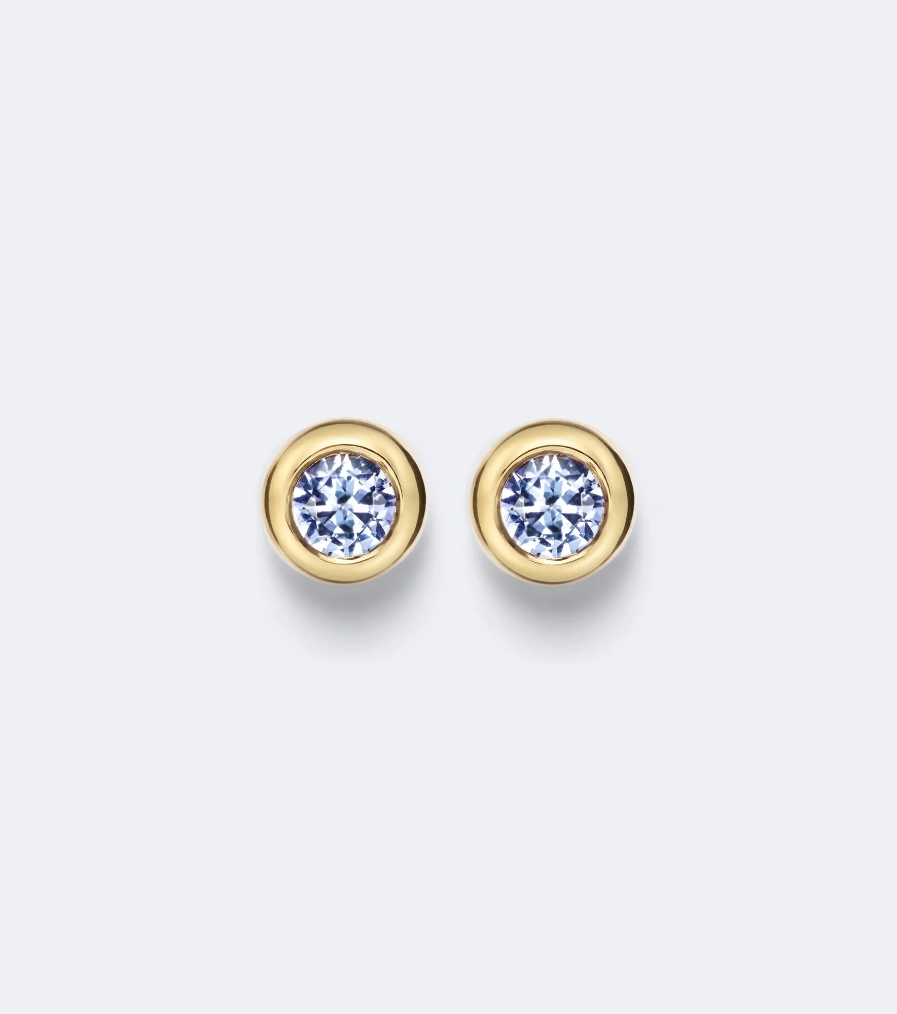 Pavé 18kt gold earrings with tanzanites - 1