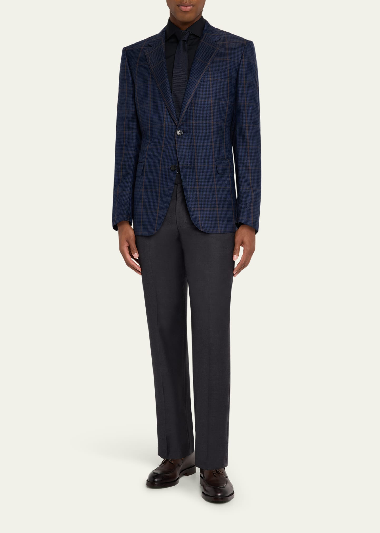 Men's Cashmere and Silk Houndstooth Check Sport Coat - 2
