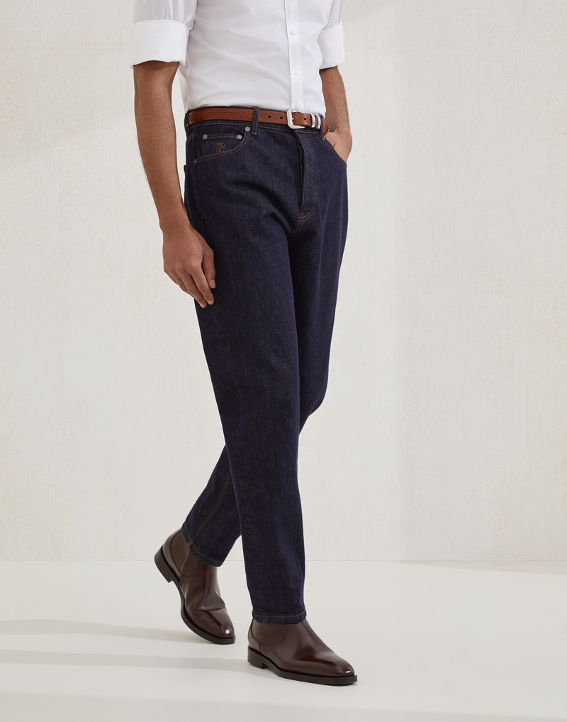 No-fade denim iconic fit five-pocket trousers 1