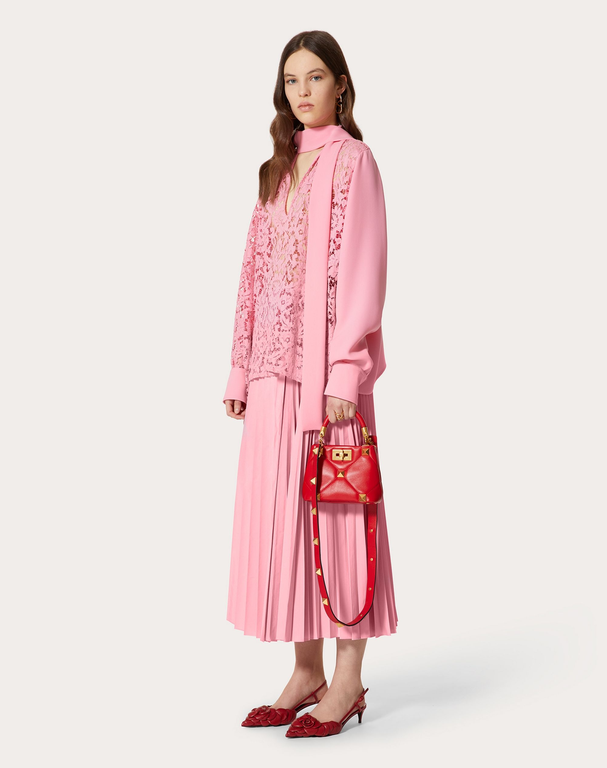 MICRO FAILLE PLEATED SKIRT - 2