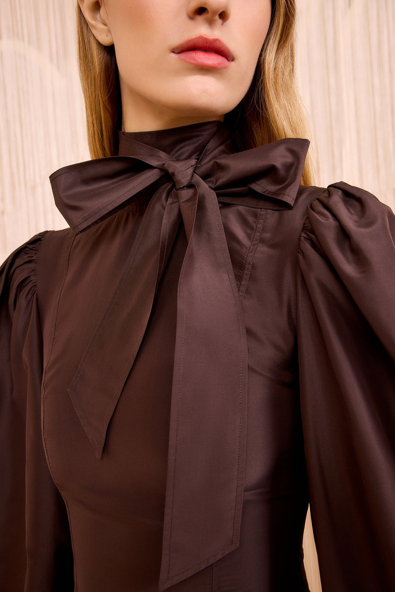 ULLA JOHNSON Giorgia Silk Neck Tie Blouse outlook