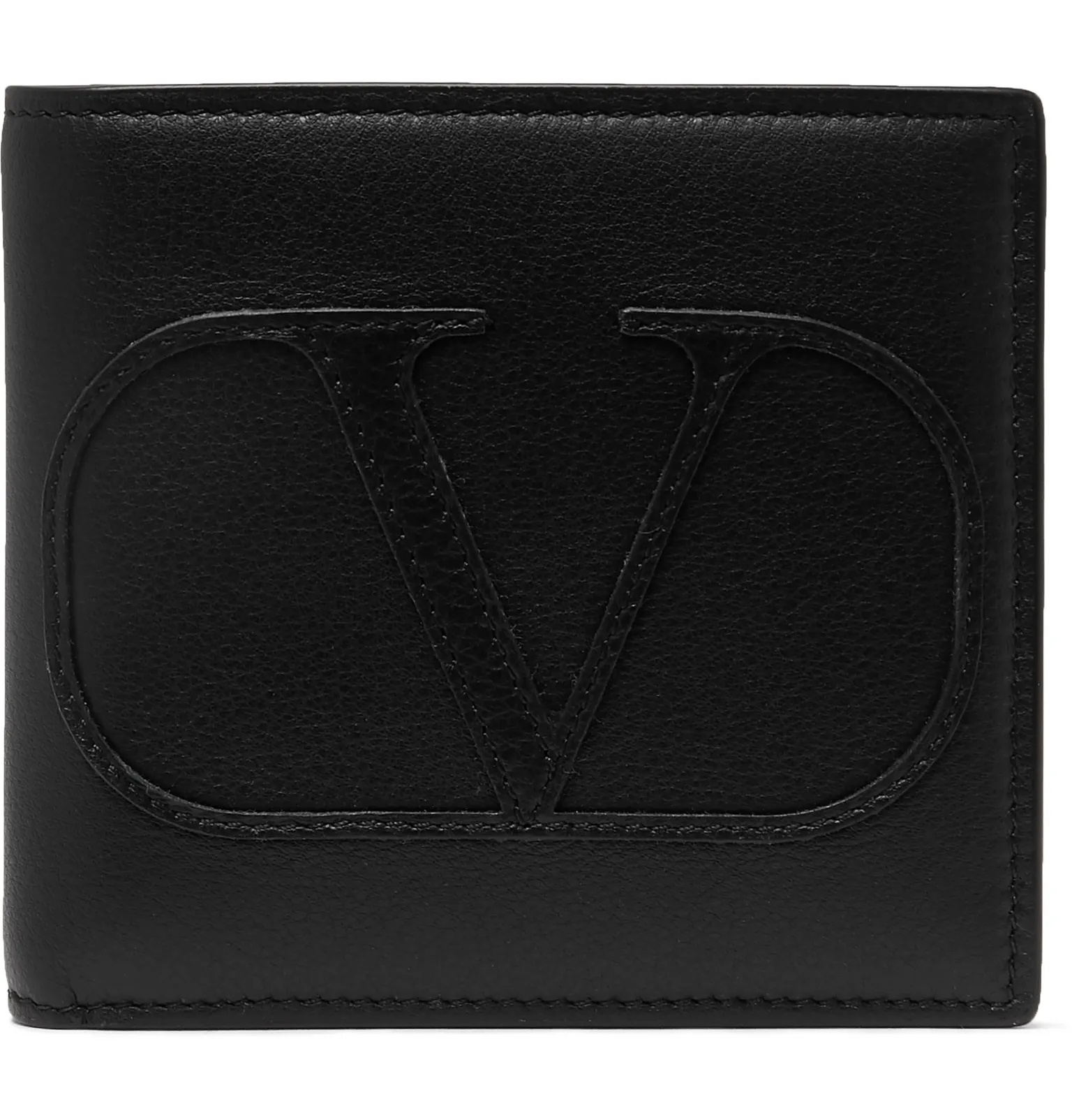 Valentino Garavani Logo-Appliquéd Leather Billfold Wallet - 1