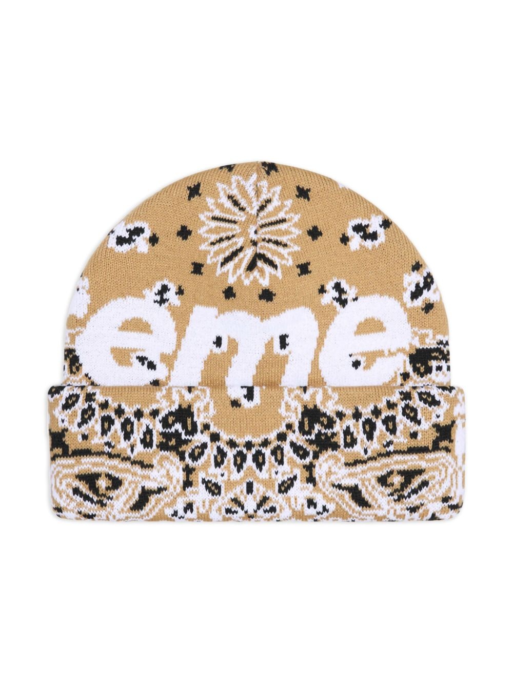 bandana-print beanie hat - 2