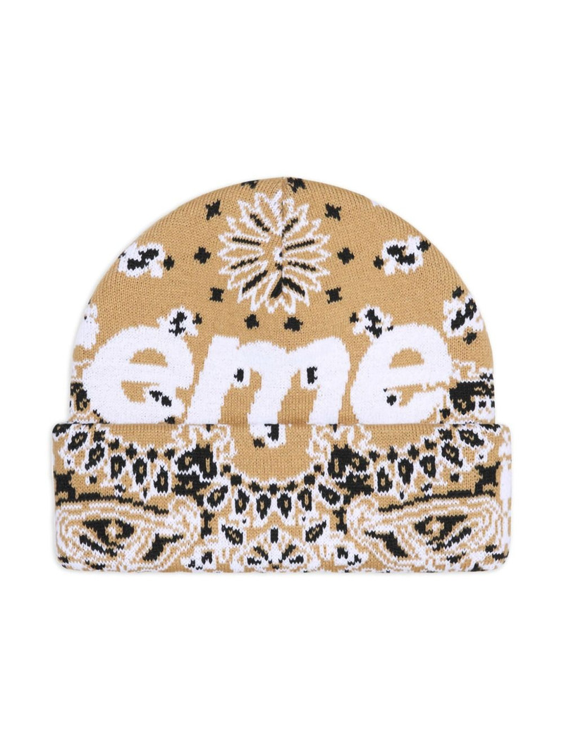 Supreme bandana-print beanie hat outlook