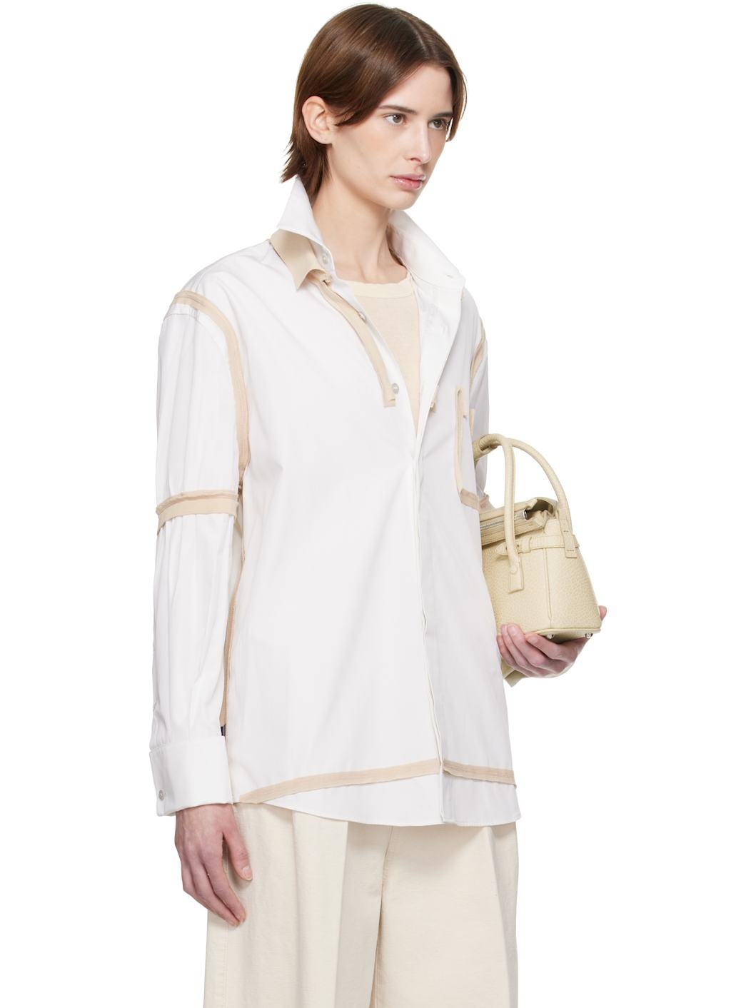 Off-White Contrast Trim Shirt - 2