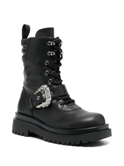 VERSACE JEANS COUTURE buckled lace-up combat boots outlook