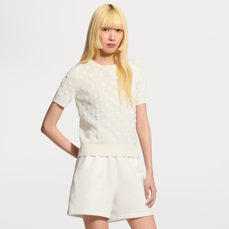 Embroidered Monogram Knit Top 2