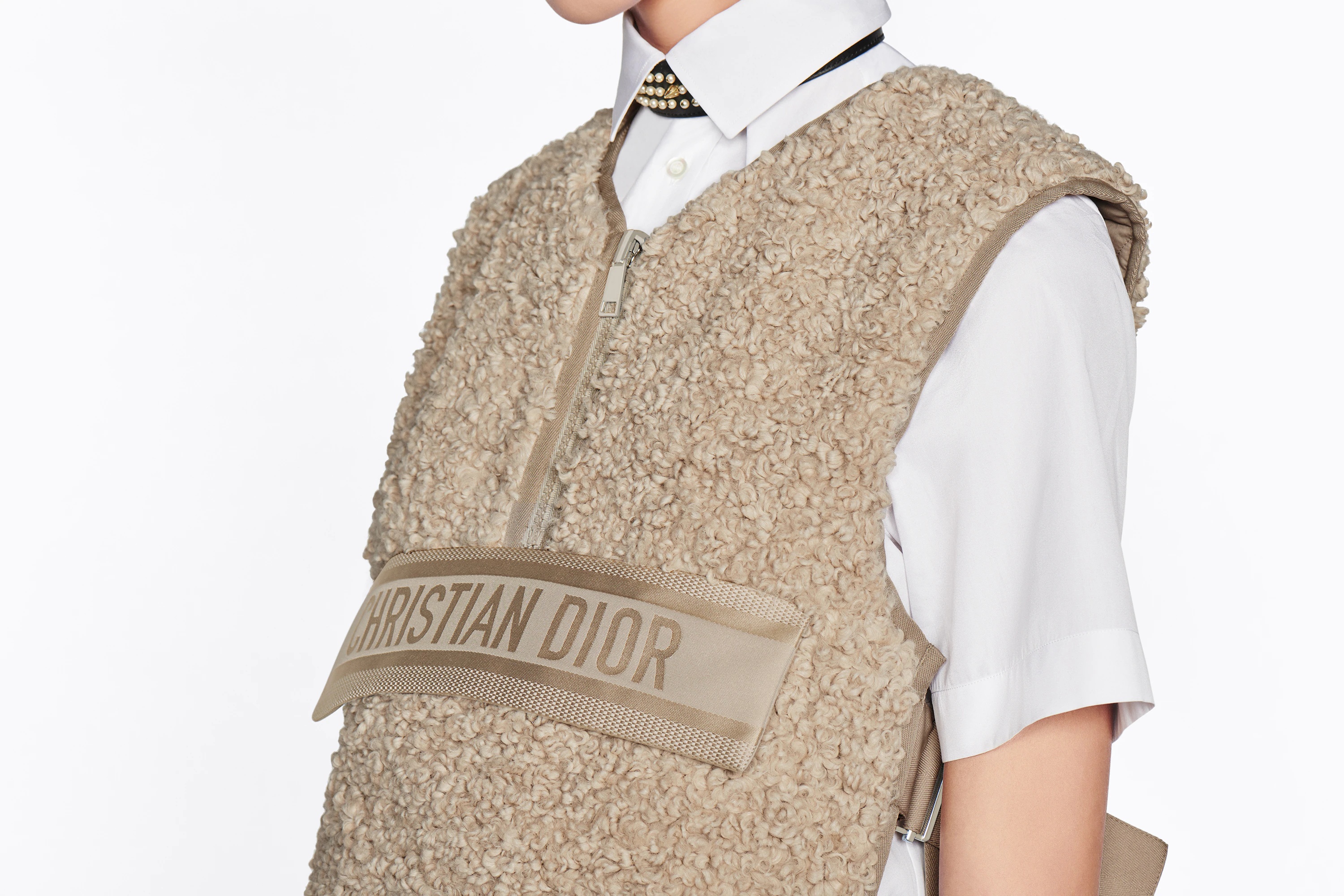 Macrocannage Reversible Sleeveless Vest - 9