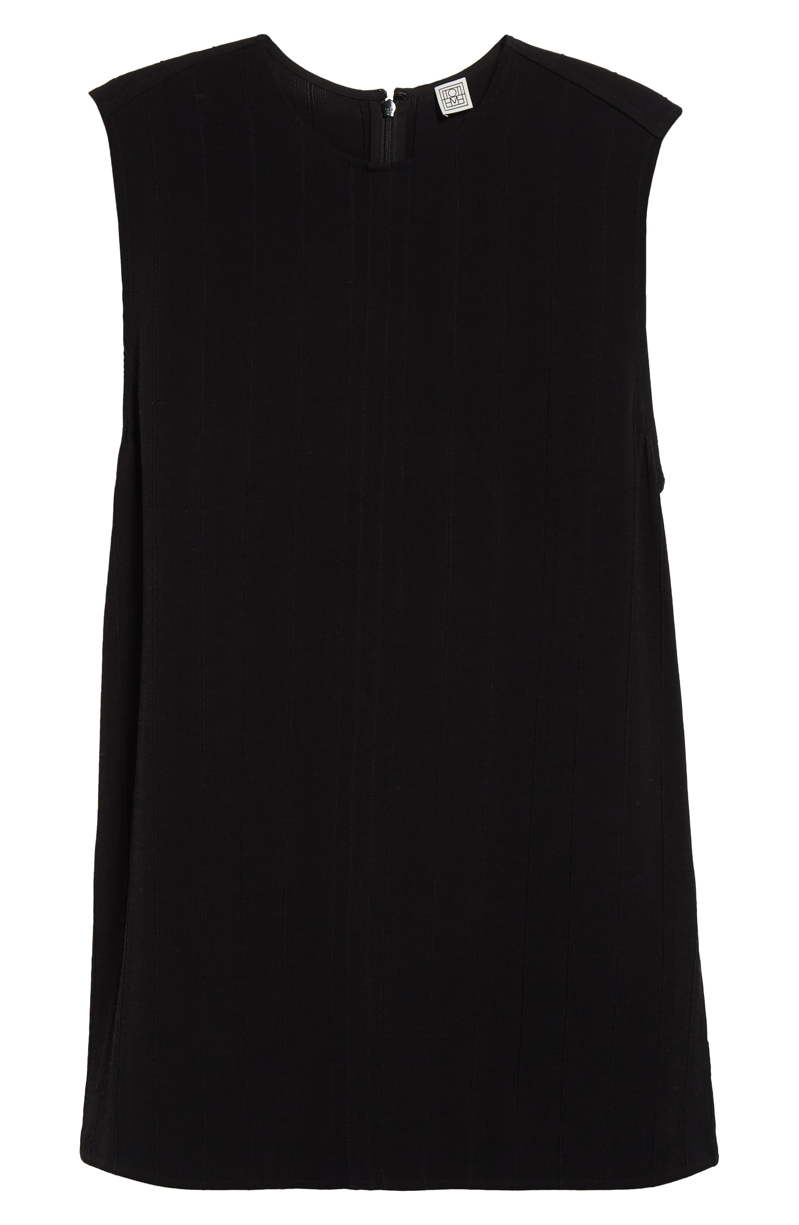 TOTEME Textured Stripe Sleeveless Top in Black at Nordstrom - 6
