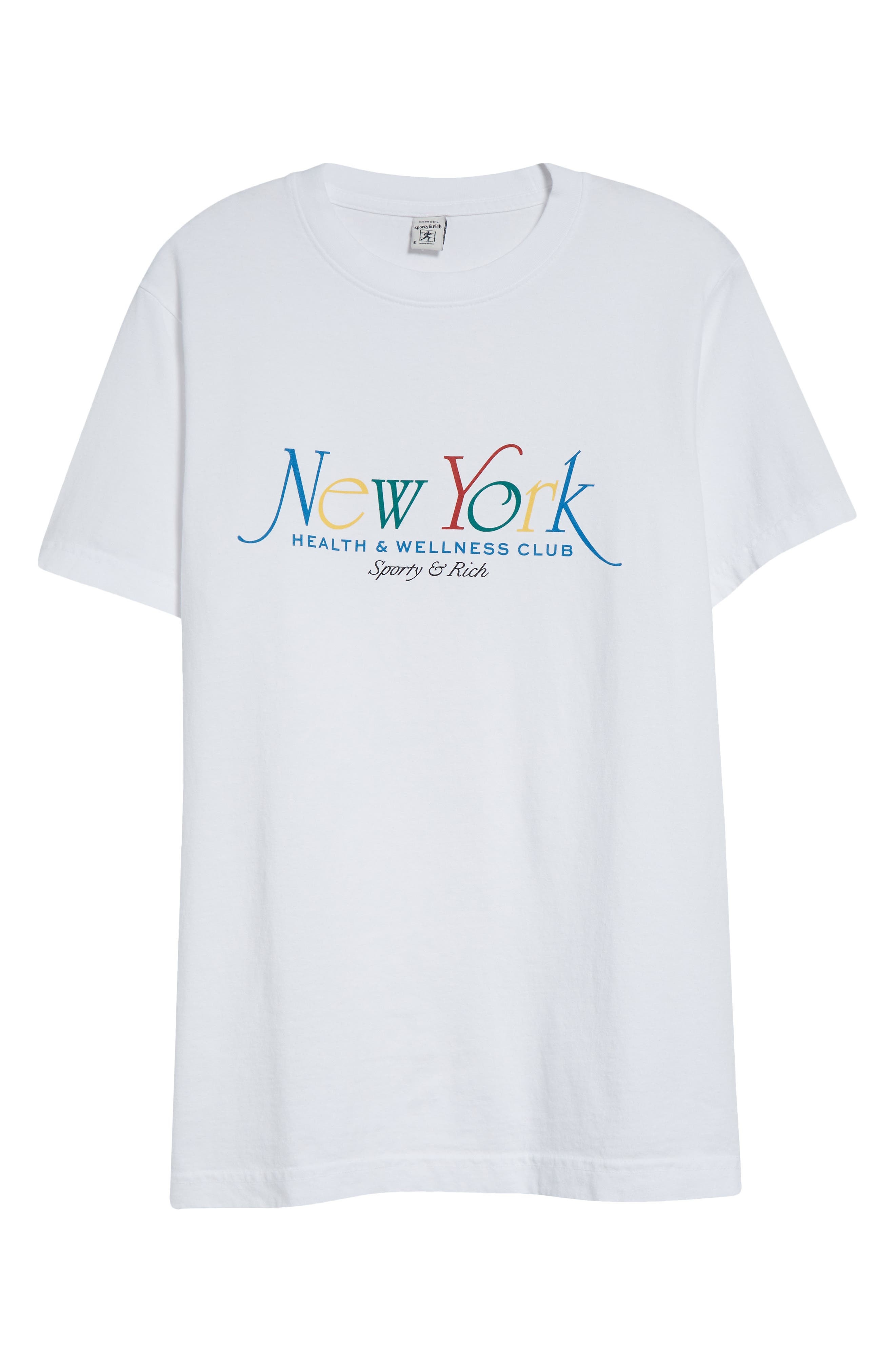 Sporty & Rich New York Graphic T-Shirt in White/Ruby/Alpine/Blue at Nordstrom - 6