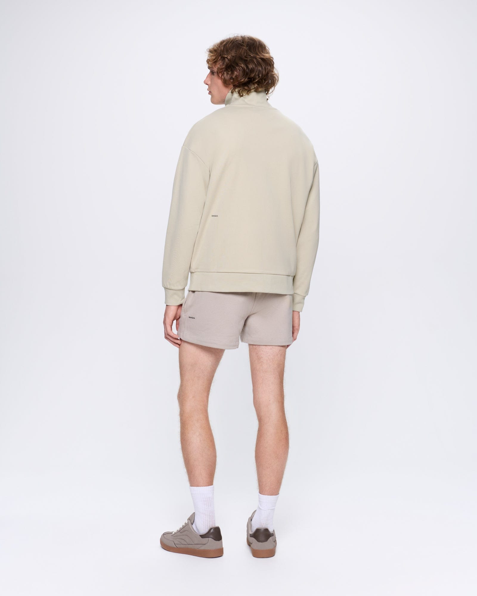 Mens DNA Double Jersey Half Zip Sweatshirt - Maitake Beige - 5