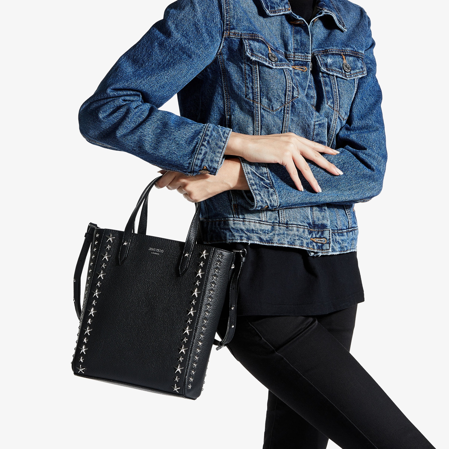 Soft Grainy Calf ☆JIMMY CHOO☆ PEGASI/S 2wayバッグ BLACK♪ Soft Grainy Calf ☆JIMMY CHOO☆ PEGASI/S 2wayバッグ BLACK