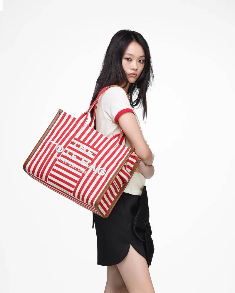 Marc Jacobs THE STRIPE CANVAS LARGE TOTE BAG outlook