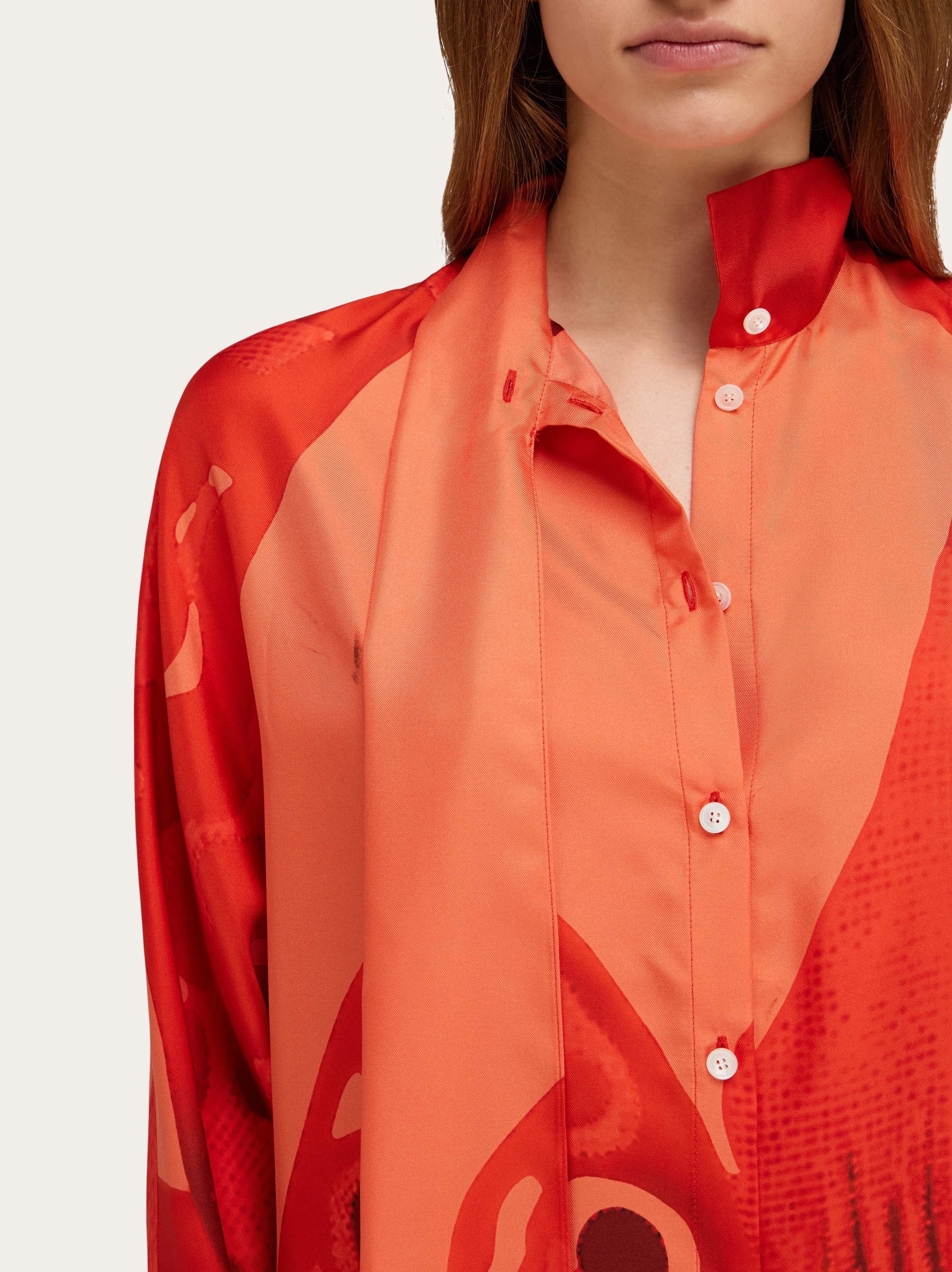 Silk shirt with sash detail - 5