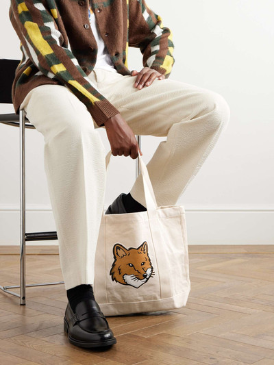 Maison Kitsuné Logo-Print Cotton-Canvas Tote Bag outlook