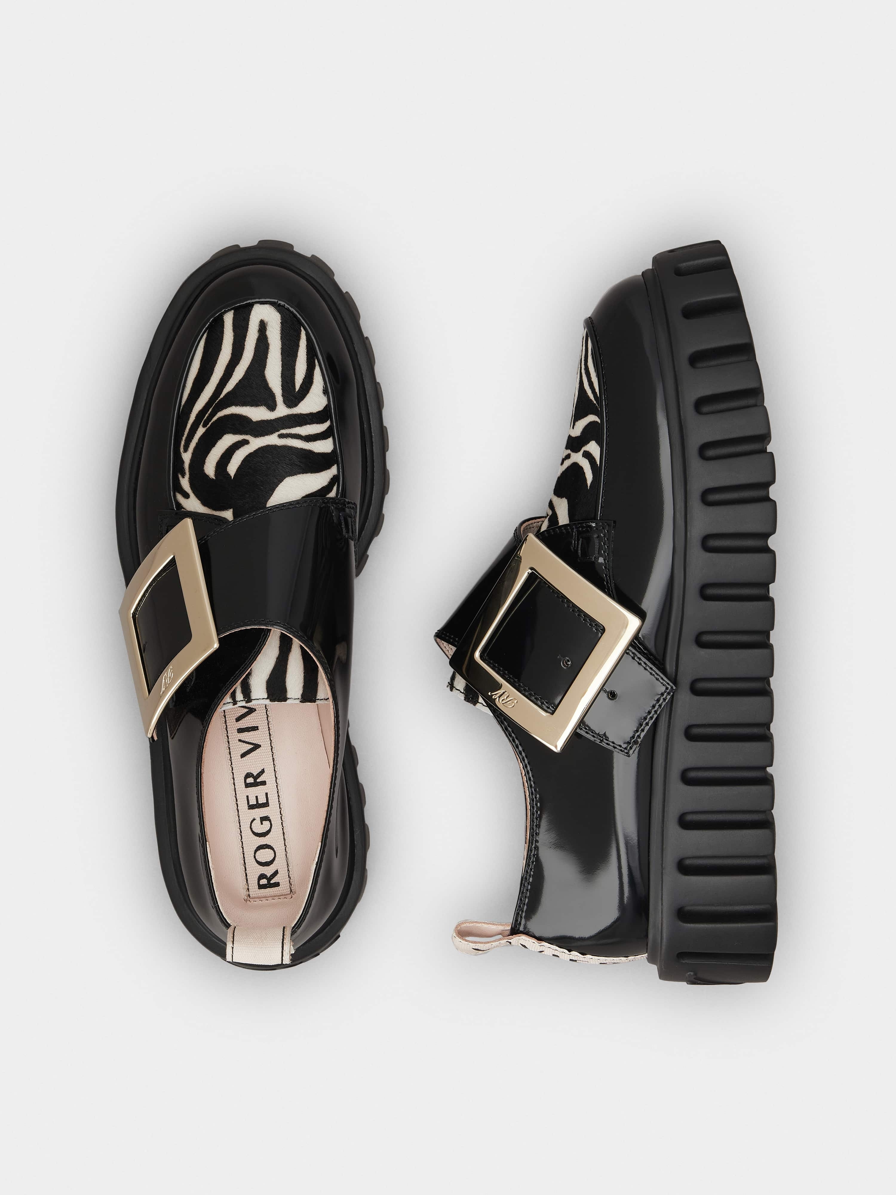Viv' Go-Thick Metal Buckle Loafers in Patent Leather - 5
