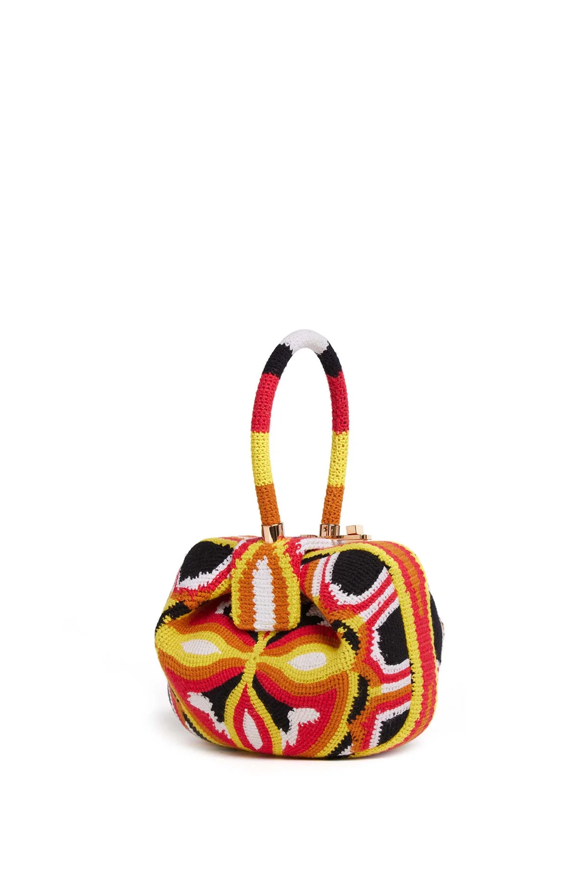 Demi Bag in Red, Yellow & Black Crochet - 1
