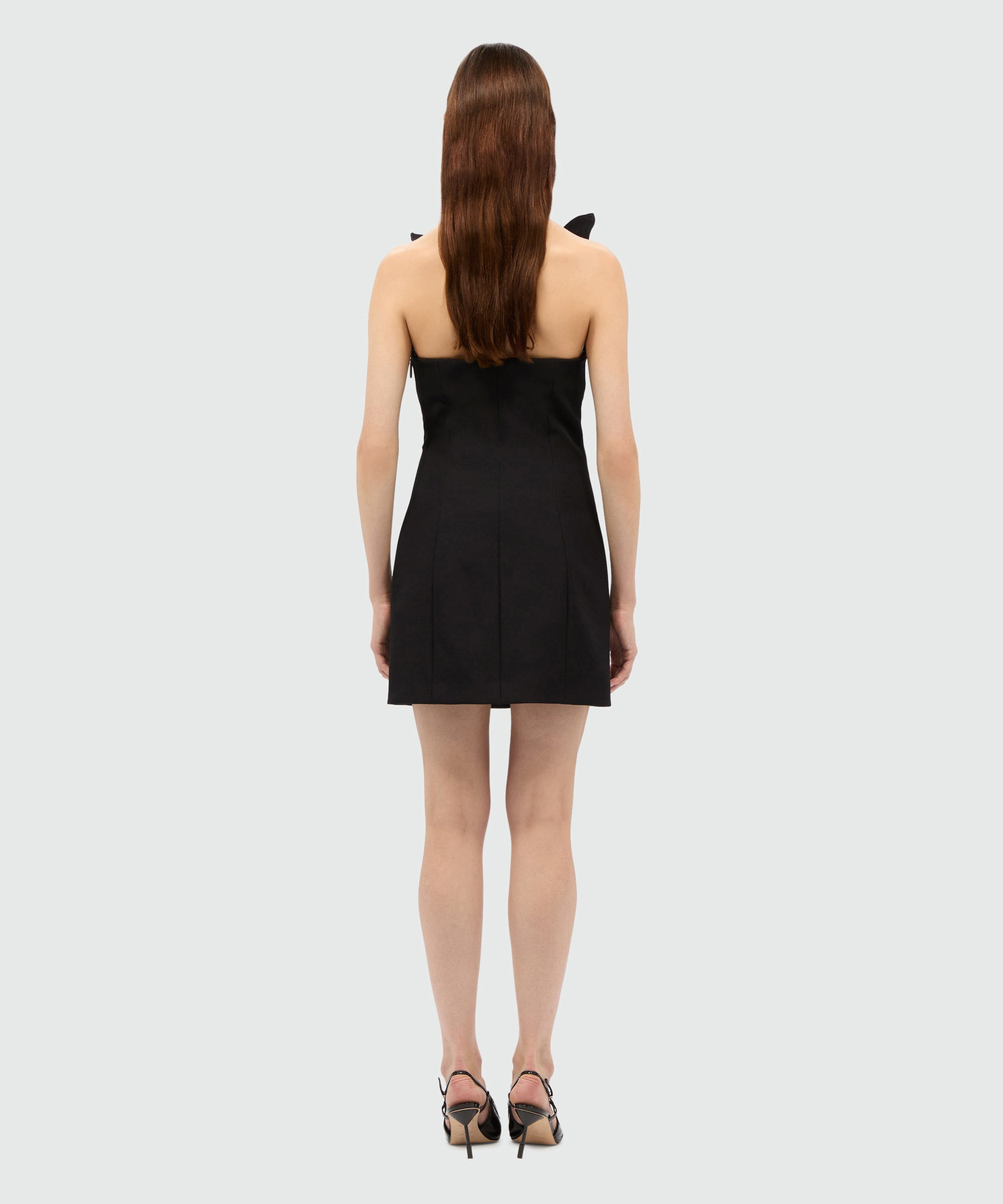 Black corset dress in double crêpe cady - 3