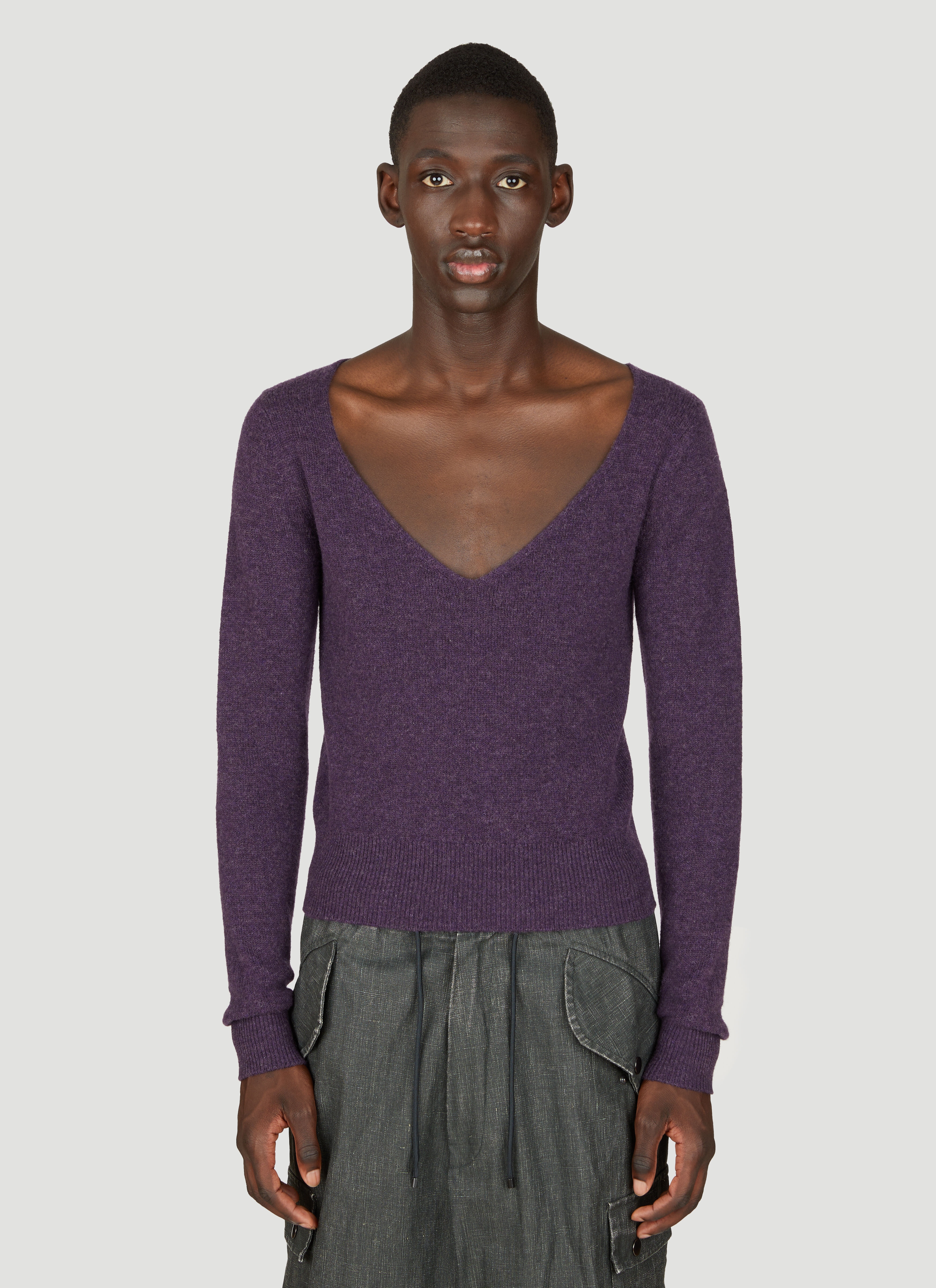 Wool V Neck Sweater - 1