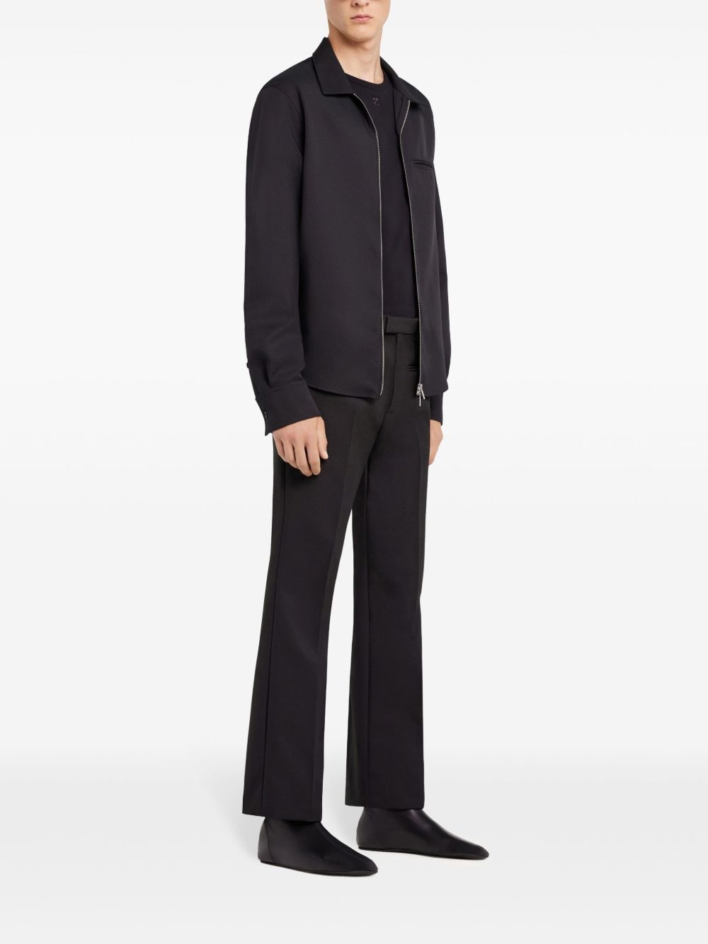 zipped twill shirt - 3