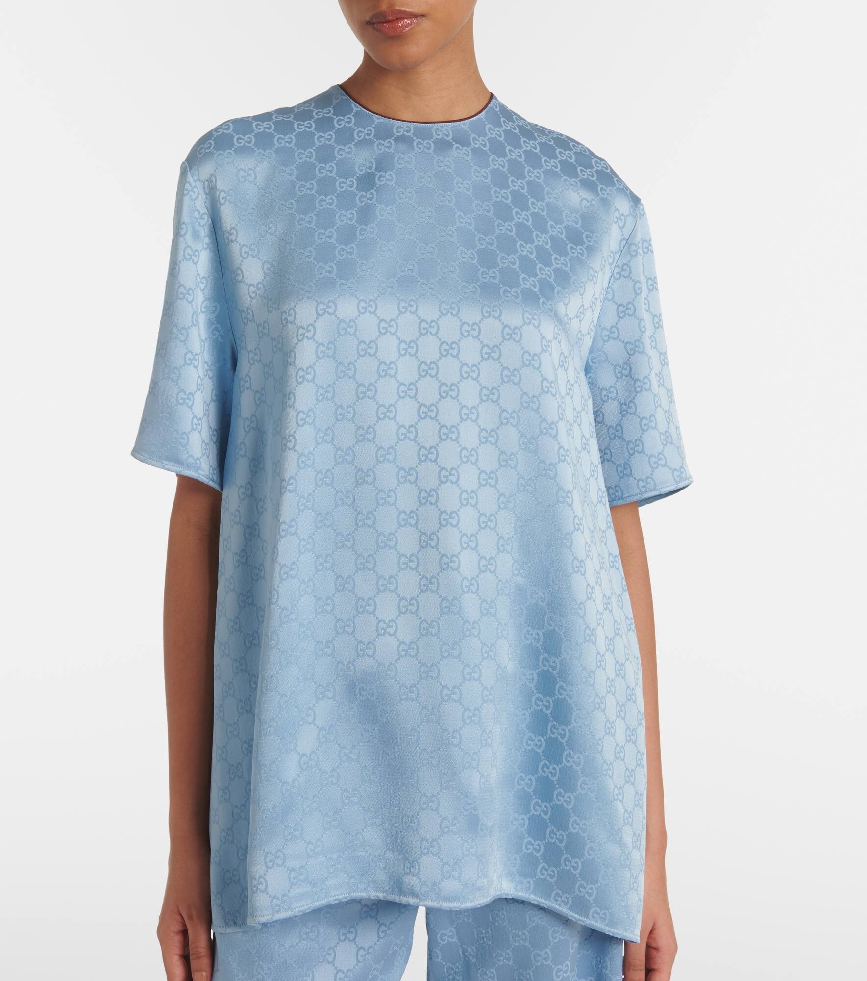 GG oversized satin top - 6