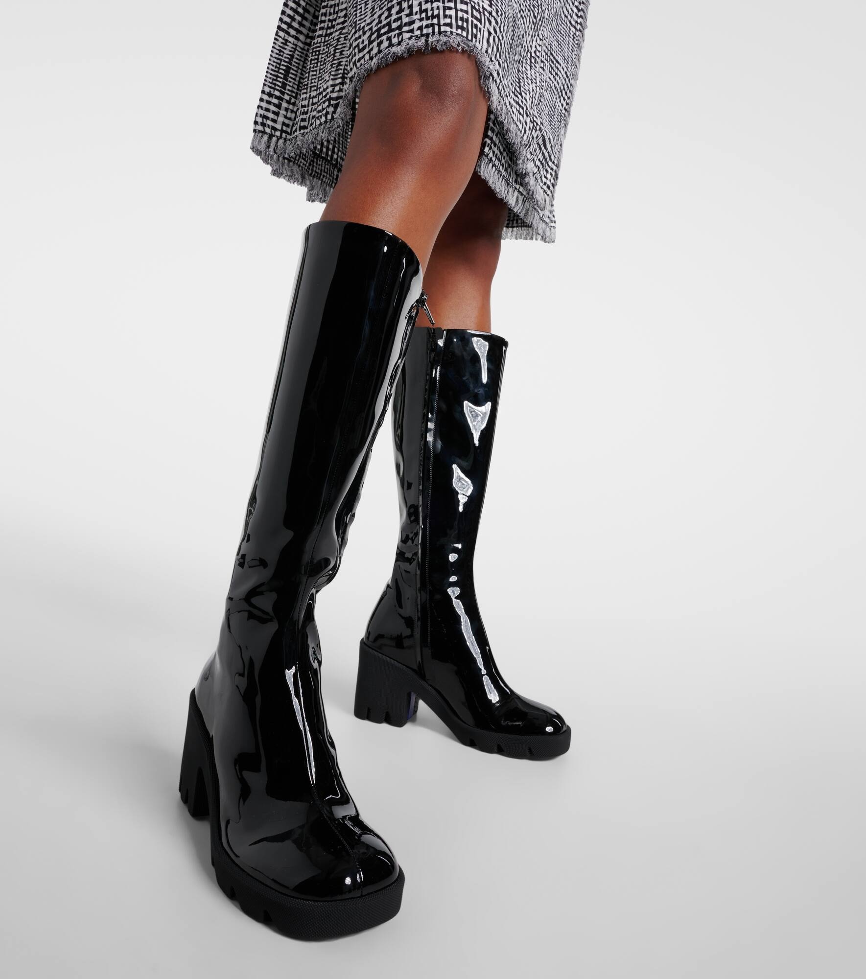 Stride patent leather knee-high boots - 4