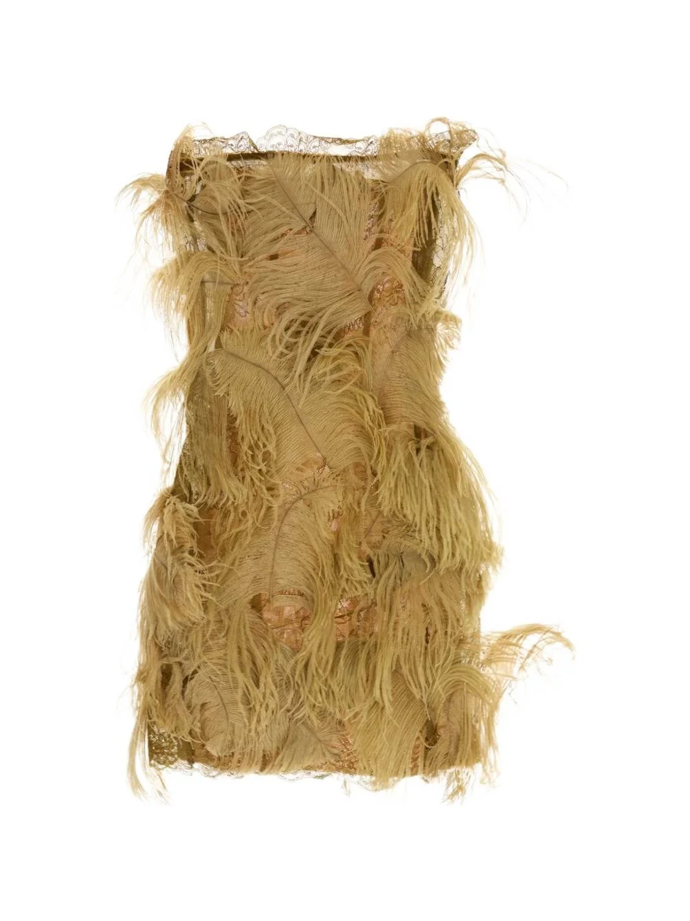Mini dress with ostrich feathers - 1