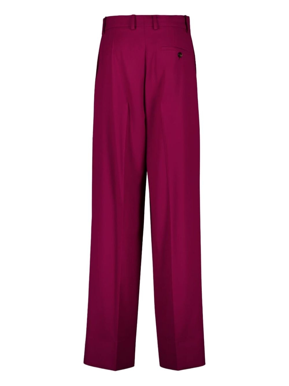 wool high-waisted tailored trousers - 2