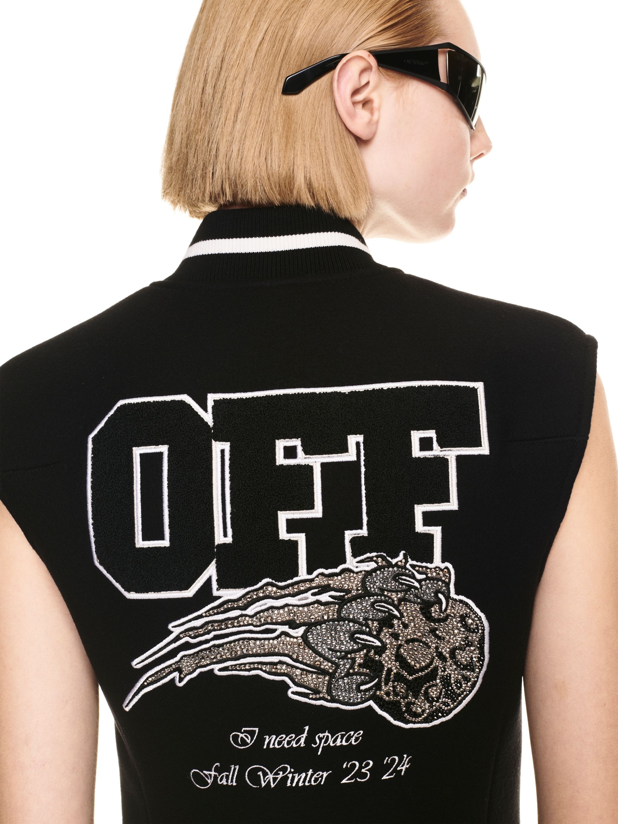 Wo Meteor Bling Varsity Dress Black Whit - 5