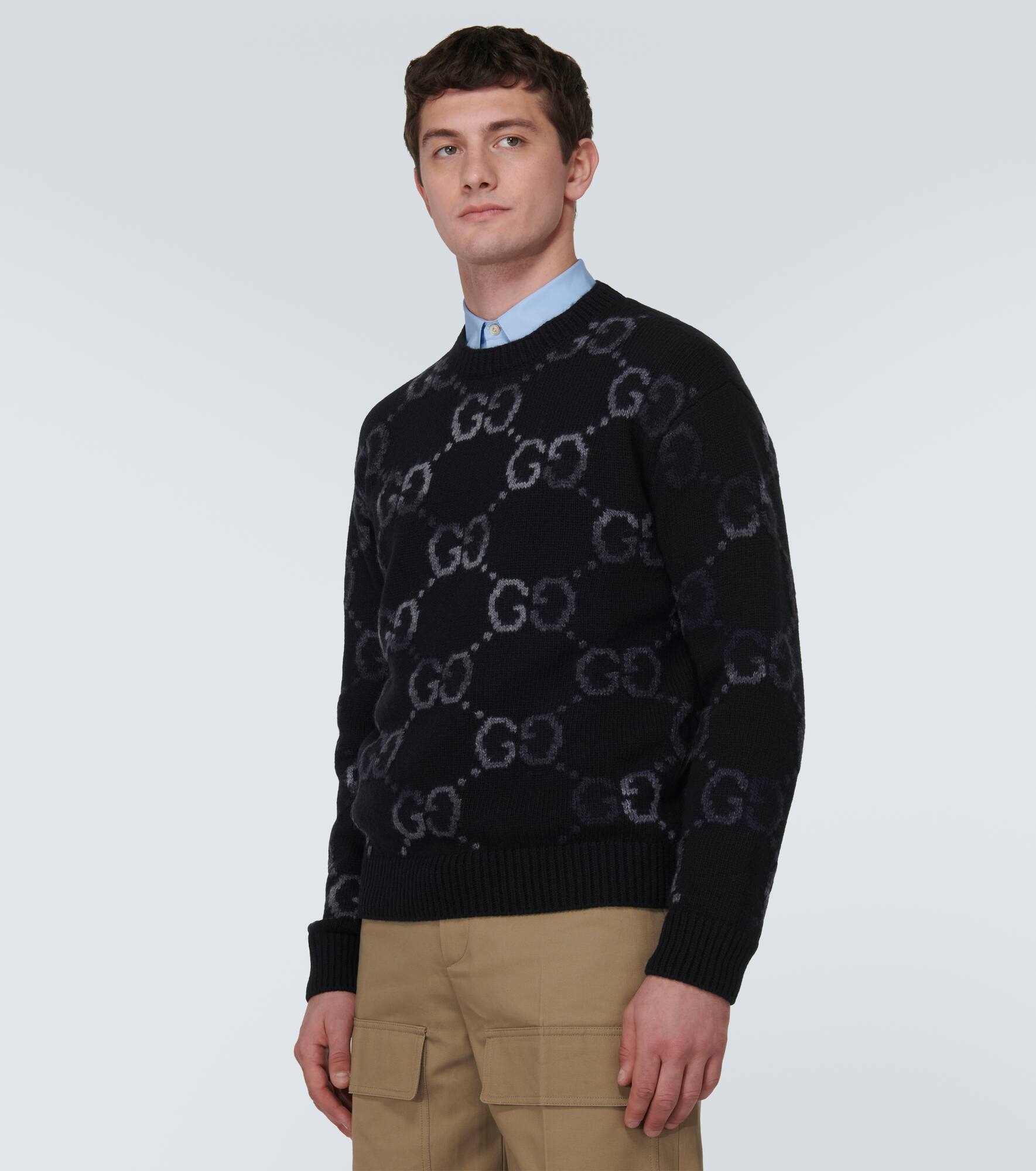 GG intarsia wool-blend sweater - 3