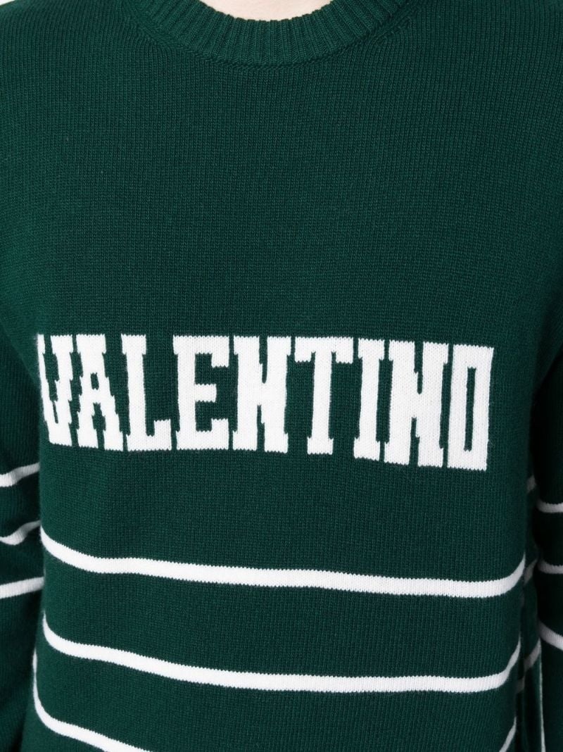logo-intarsia crew-neck jumper - 10