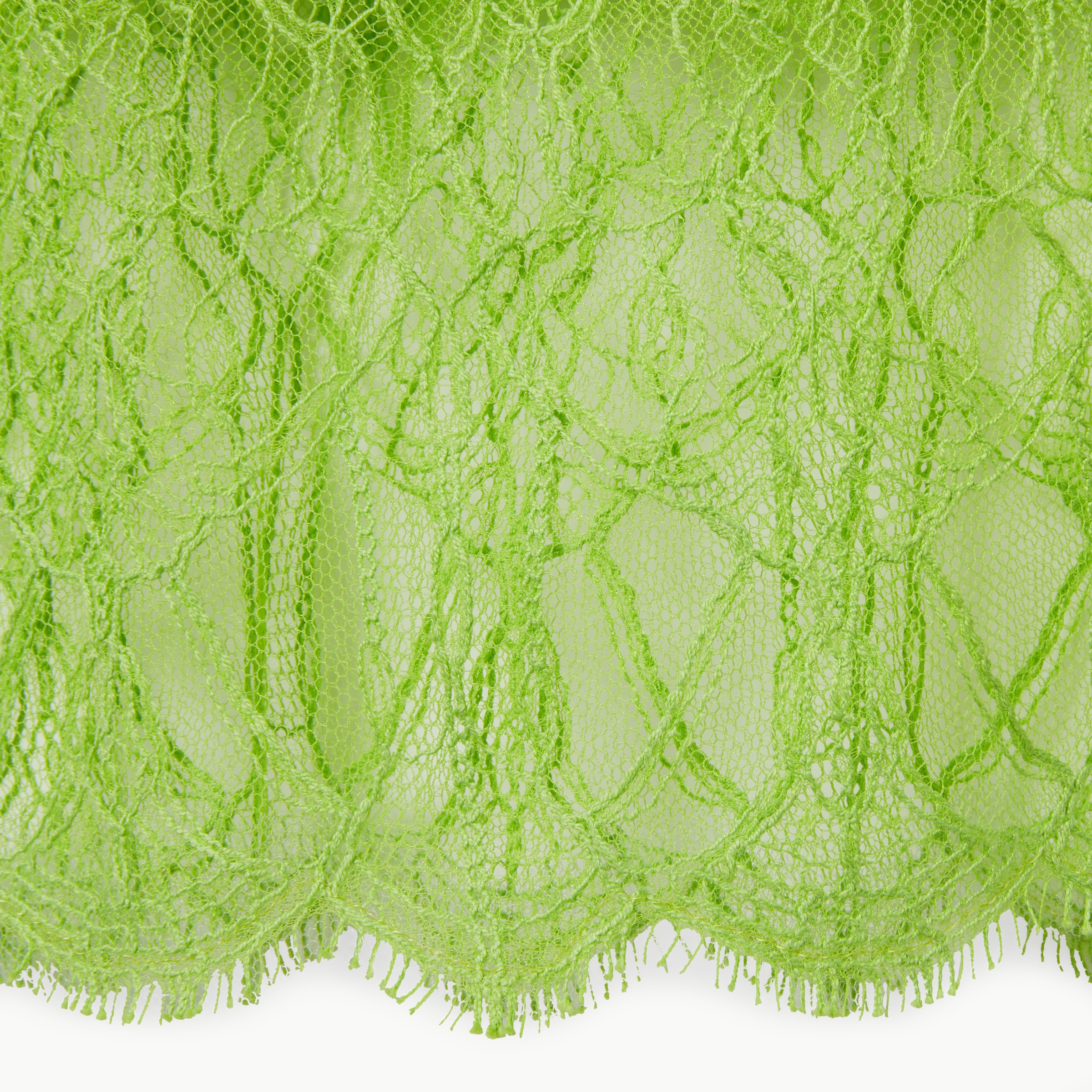 Viscose twill skirt with floral lace - 6