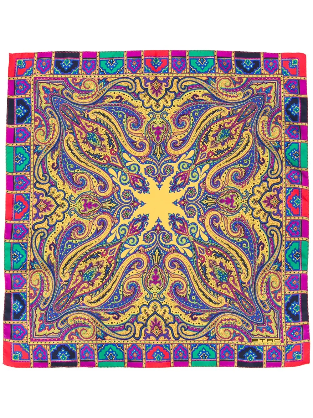 paisley print silk pocket square - 2