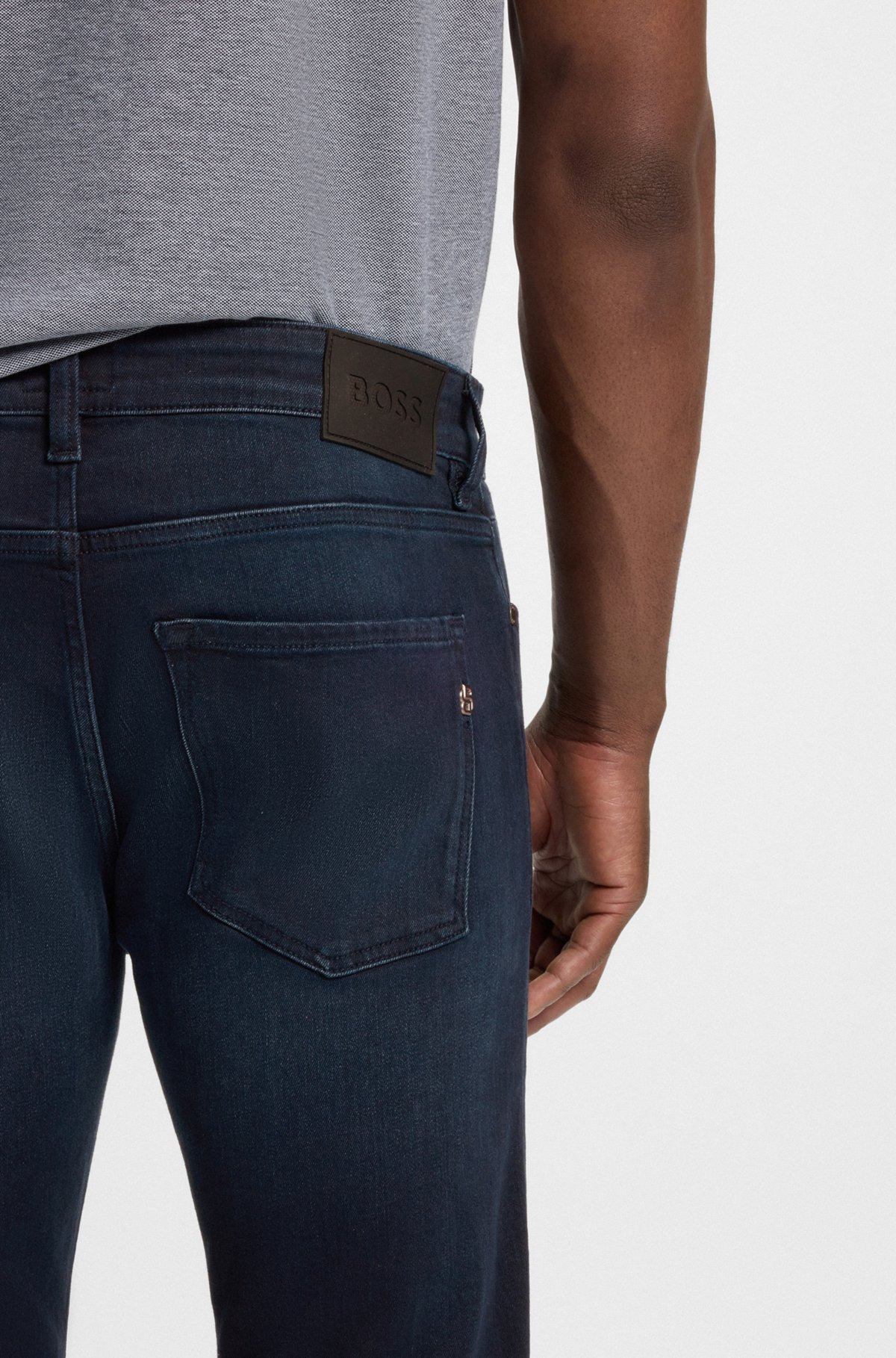 DELAWARE SLIM-FIT JEANS IN BLUE STRETCH DENIM - 5
