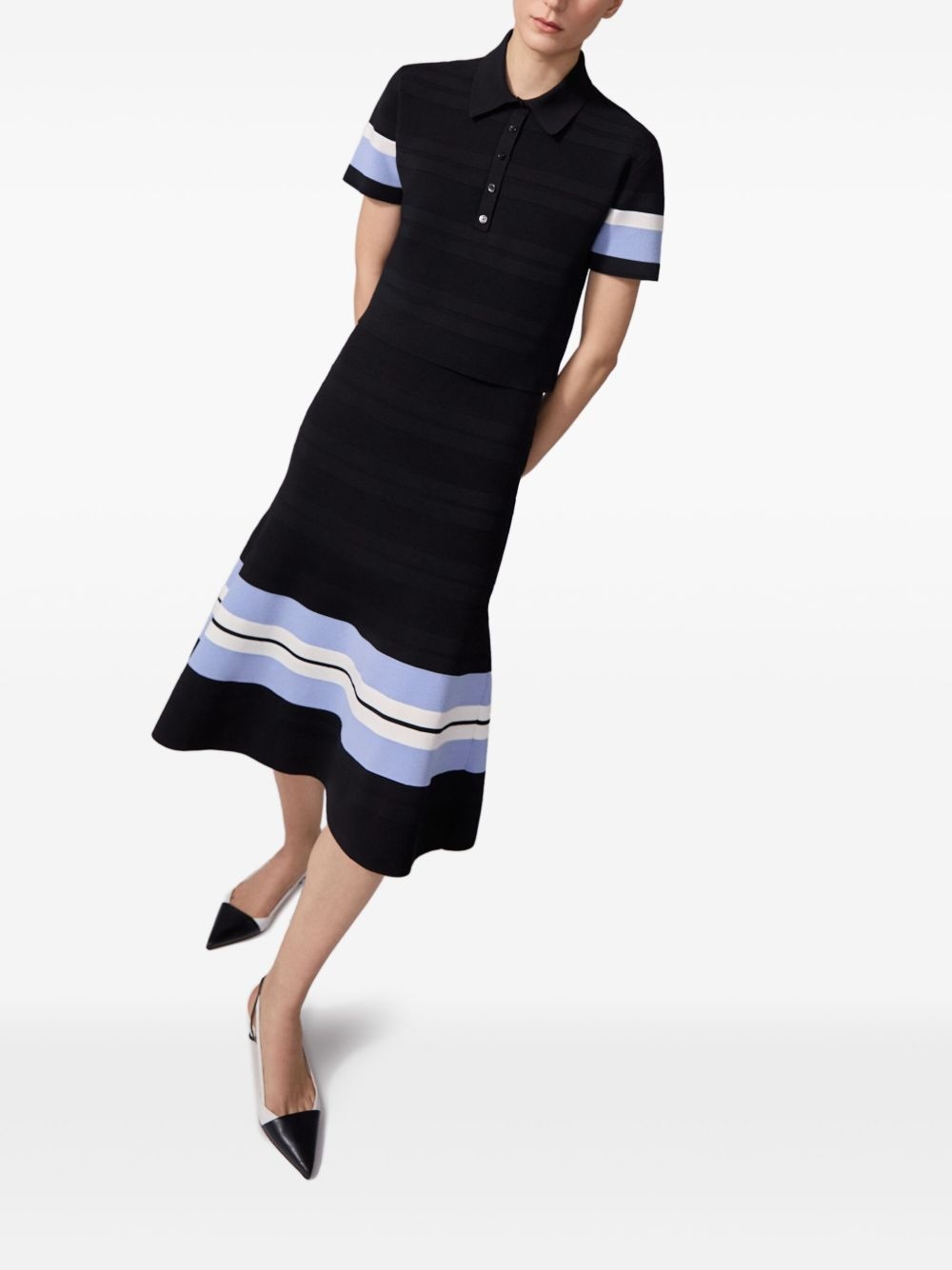 stripe-detail polo top - 4