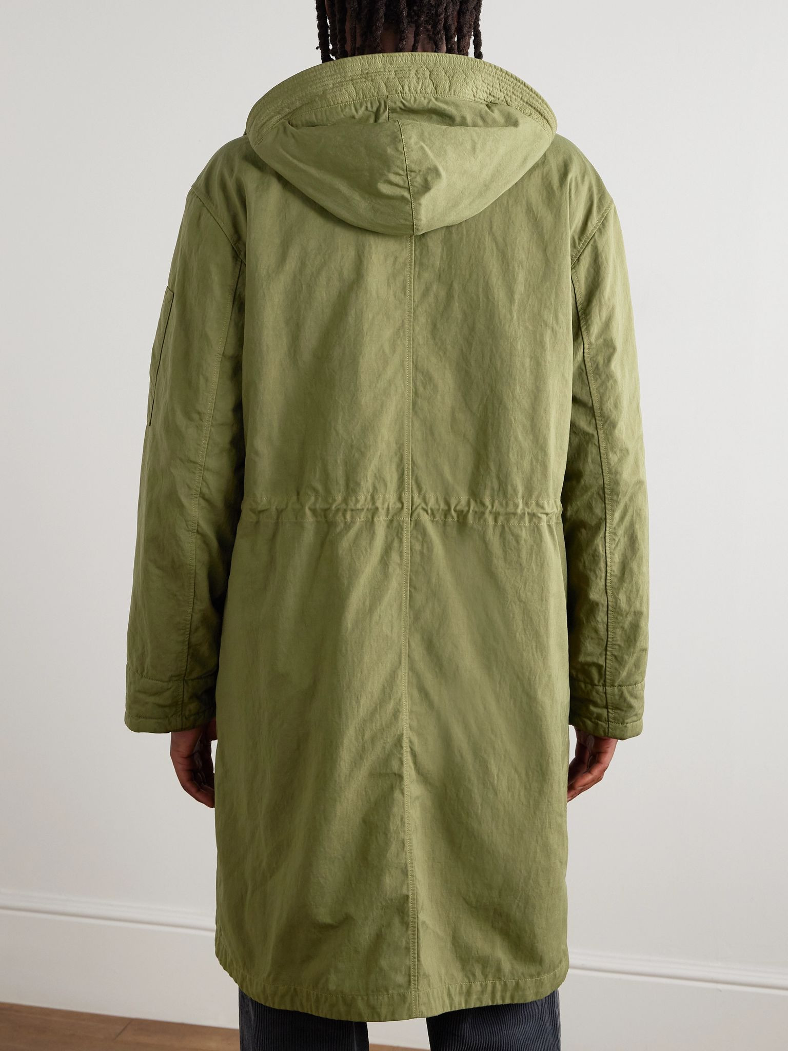Metropolis Logo-Appliquéd Padded Twill Hooded Parka Green - 3